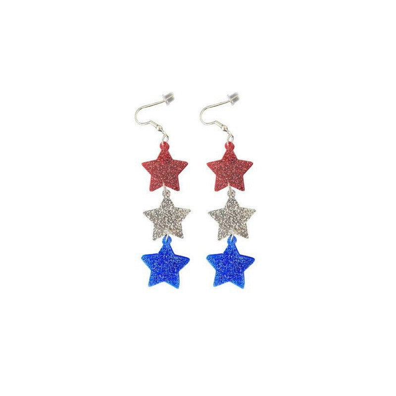 Trendy Glitter Star Pendant Dangle Earrings 8ZA6JER198L