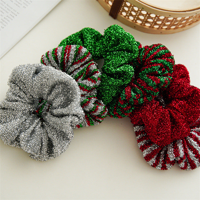 Striped Elastic Hair Scrunchie - DippedShop Wholesale - #4595