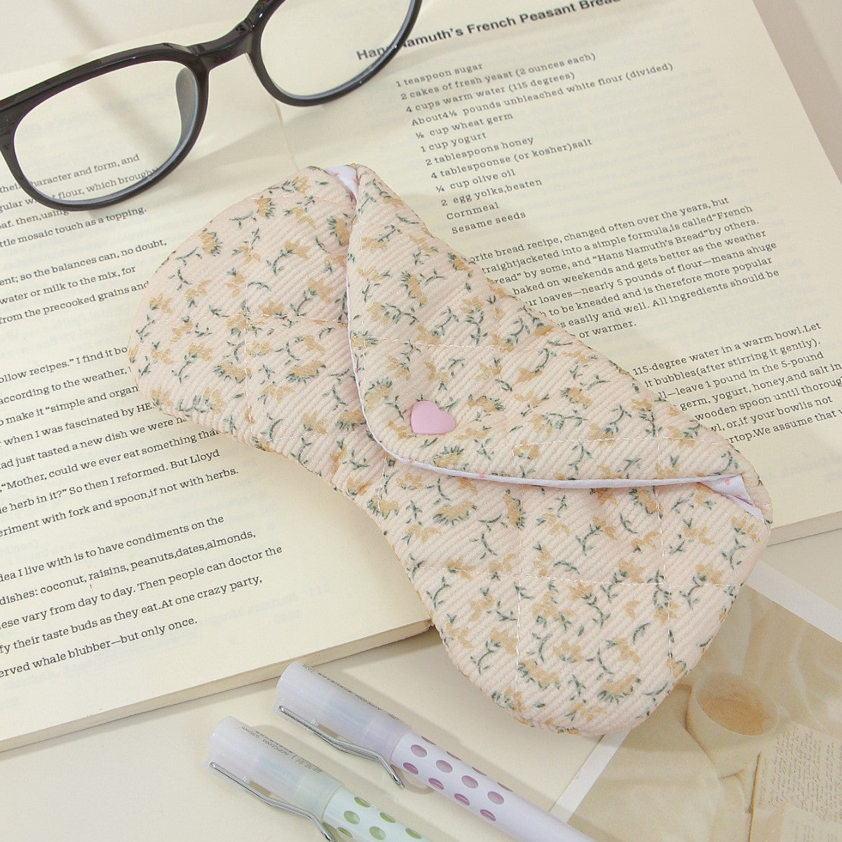 Cute Floral Print Envelope Shape Sunglasses Case MK2BLC6S13HSY85