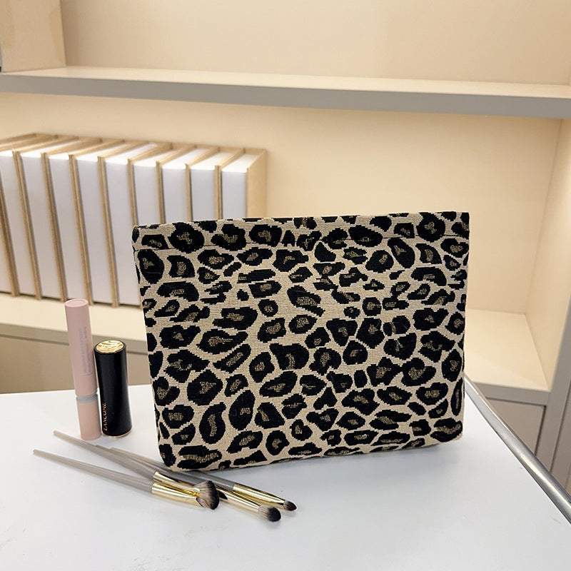 Vintage Leopard Print Large Capacity Makeup Bag MK2BW6S10BOB73