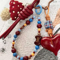 Vintage Mushroom Beaded Chain Bag Charm 6W10BBC402