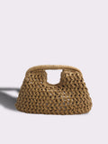 Elegant Pearl Hollow Out Straw Hand-Woven Tote Bag 8BW6BBG429T