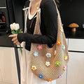 French Floral Large Capacity Knit Shoulder Bag 6W10BBG1762