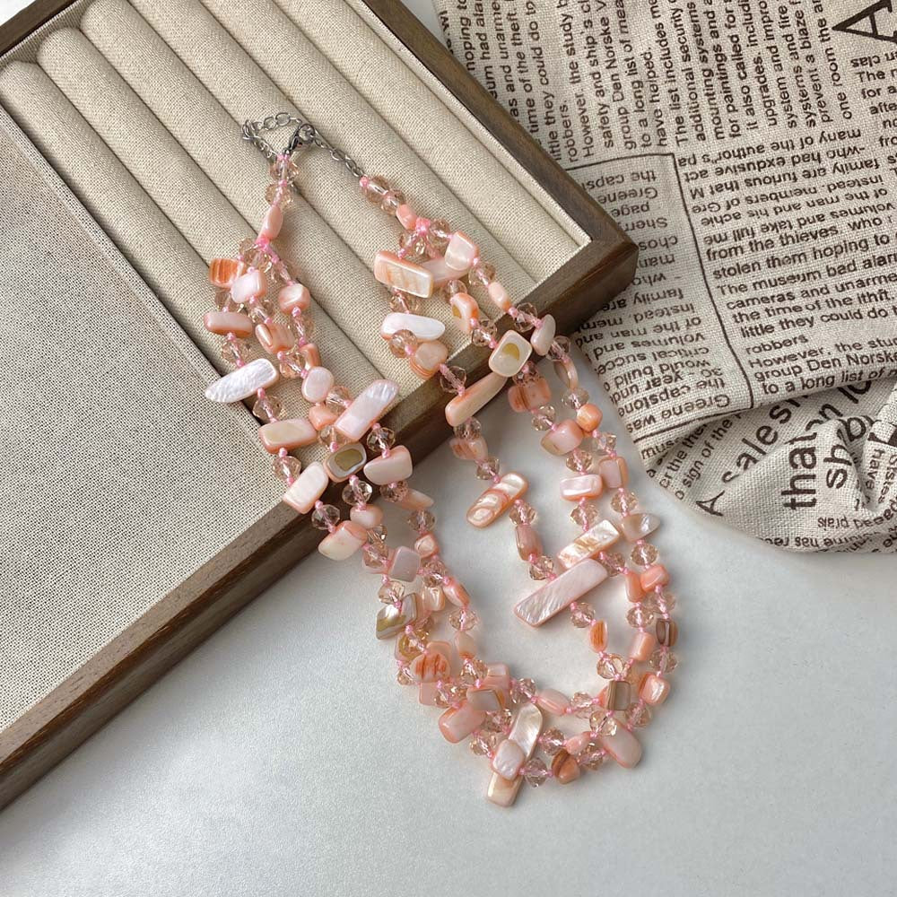Trendy Irregular Crystal Multi-Layered Necklace DP25D773