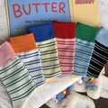 Stripe Color Block Simple Cotton Socks 6W8FSO654