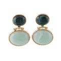 Vintage Emerald Green Oval Dnagle Earrings 6W6JER610