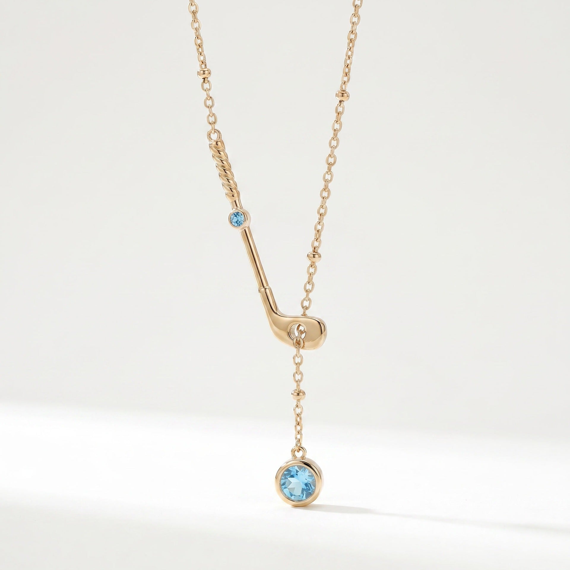 Sporty Style Cubic Zirconia Ball Pendnat Necklace 6W6JNC410L