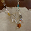 Vintage Brown Heart Pendant Beaded Necklace 6W6JNC418L