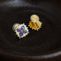 Vintage Gold Flower Stud Earrings - DippedShop Wholesale - #4819