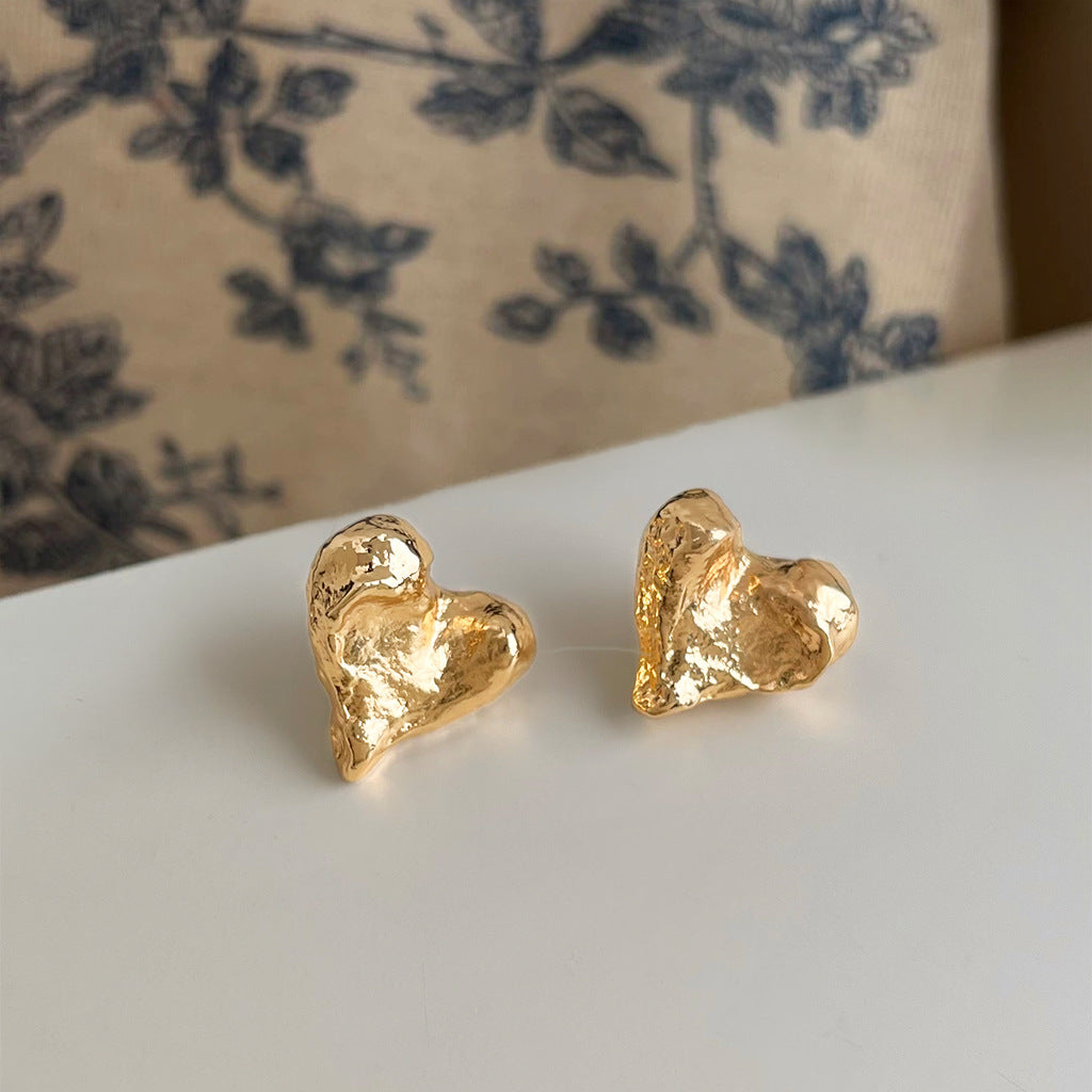 Valentine's Day Irregular Molten Heart Stud Earrings DP25F915