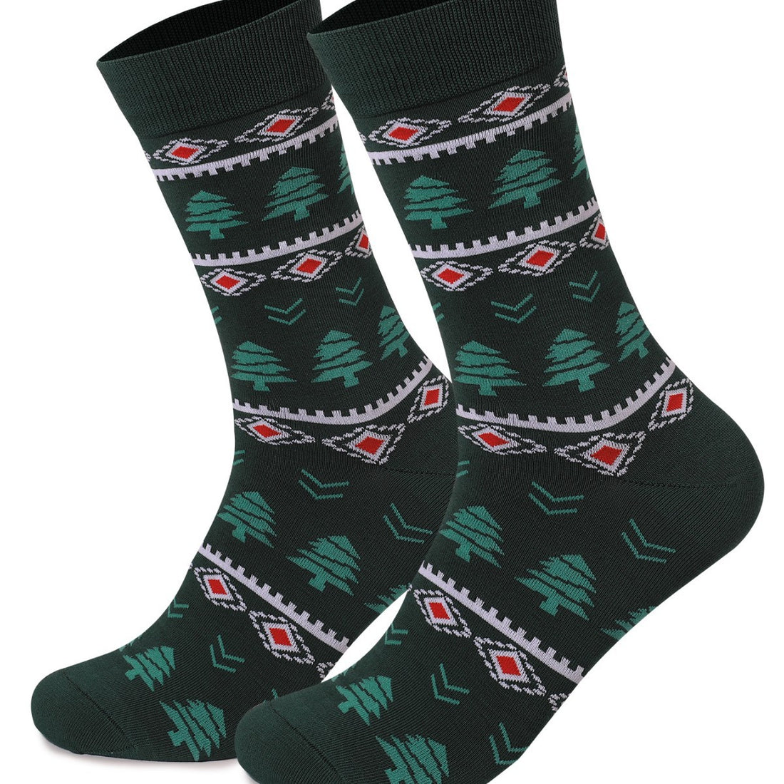 Christmas Vintage Snowflake Print Crew Socks DP25G756