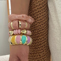Dopamine Gold Plated Acrylic Wide Bracelets 6W6JBR622