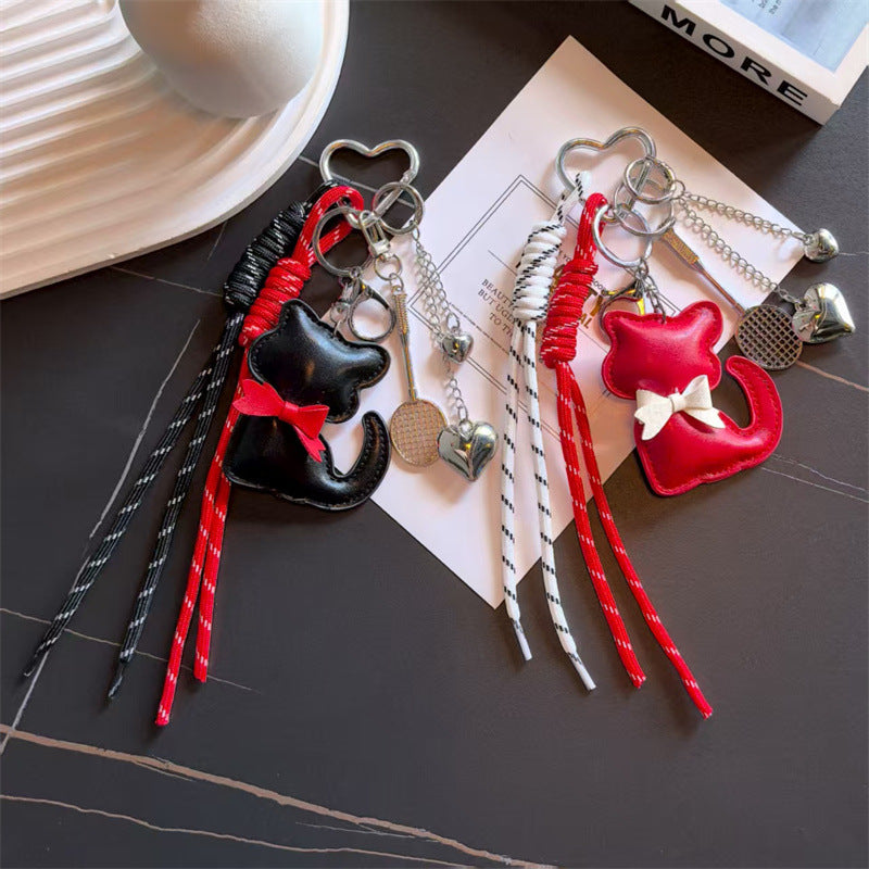 Creative Cat Pendant Rope Braided Bag Charm 6W10BBC369