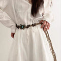 Retro Western Studded Wide Leather Belt 6W6JBT142