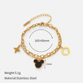 Stylish Gold Plated Heart Floral Pendant Bracelets 6W6JNC636