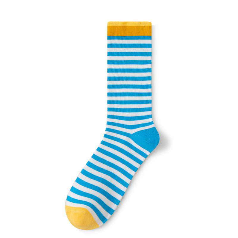 Classic Colorful Striped Mid Calf Socks 6W8FSO775