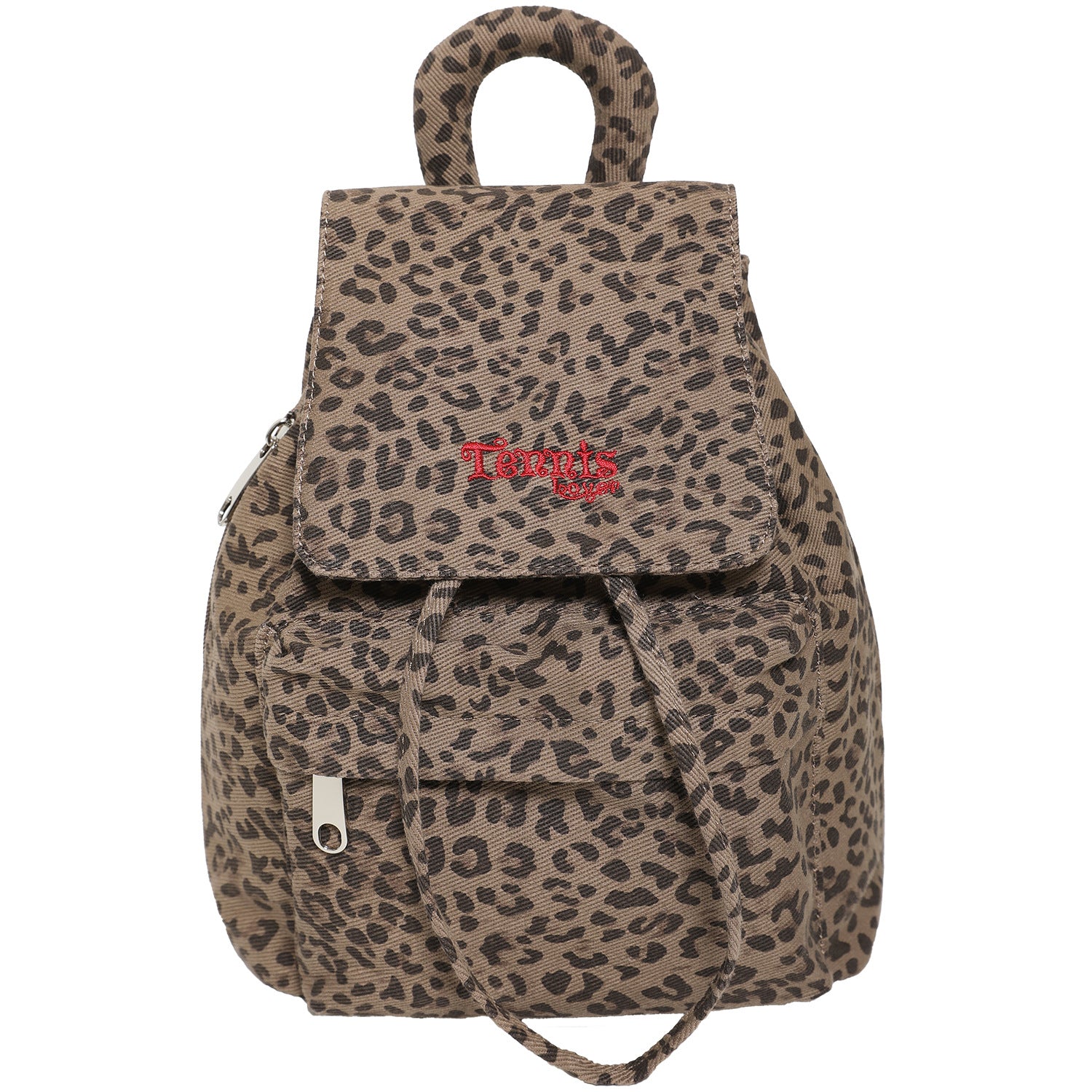 Vintage Leopard Print Letters Embroideries Backpack 6S10BBG1428