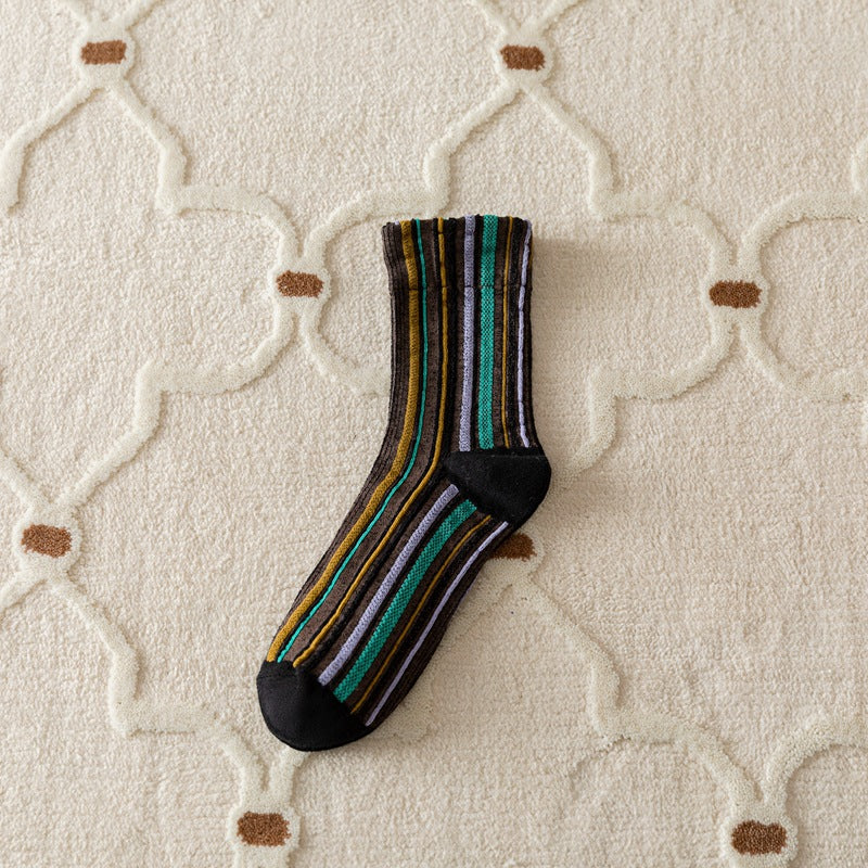 Striped Breathable Crew Socks - DippedShop Wholesale - #1587