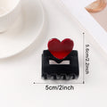 Heart Print Hair Clip - DippedShop Wholesale - #3555