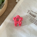 Sweet Polka Dots Mini Flower Hair Claw Clip 6W6HCP1288