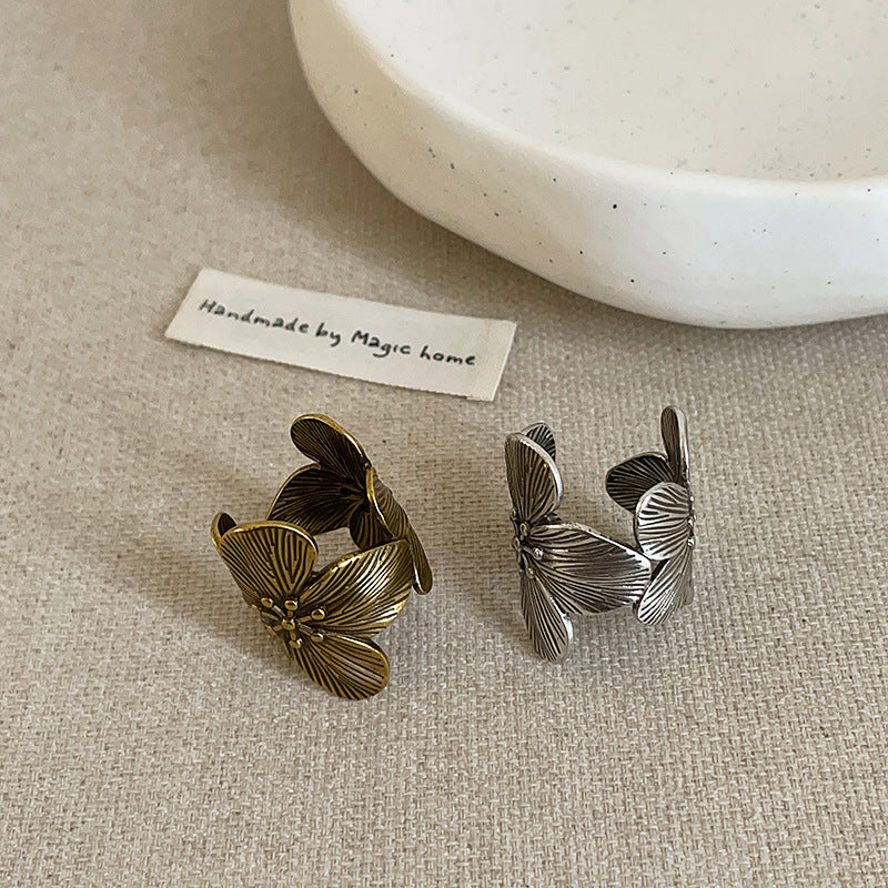 Vintage Floral Band Ring - DippedShop Wholesale - #3363
