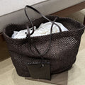 Retro Solid Color Straw Woven Large Capacity Shoulder Bag 8CW6BBG517L
