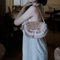 Cute Deer Ear Lace Ruffle Underarm Shoulder Bag 6W10BBG1997