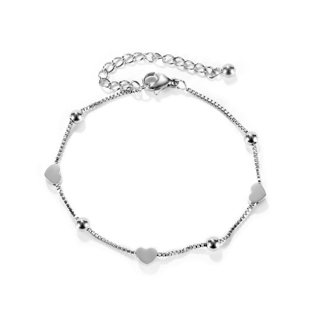 Minimalist Stainless Steel Heart Chain Bracelet DP25E776