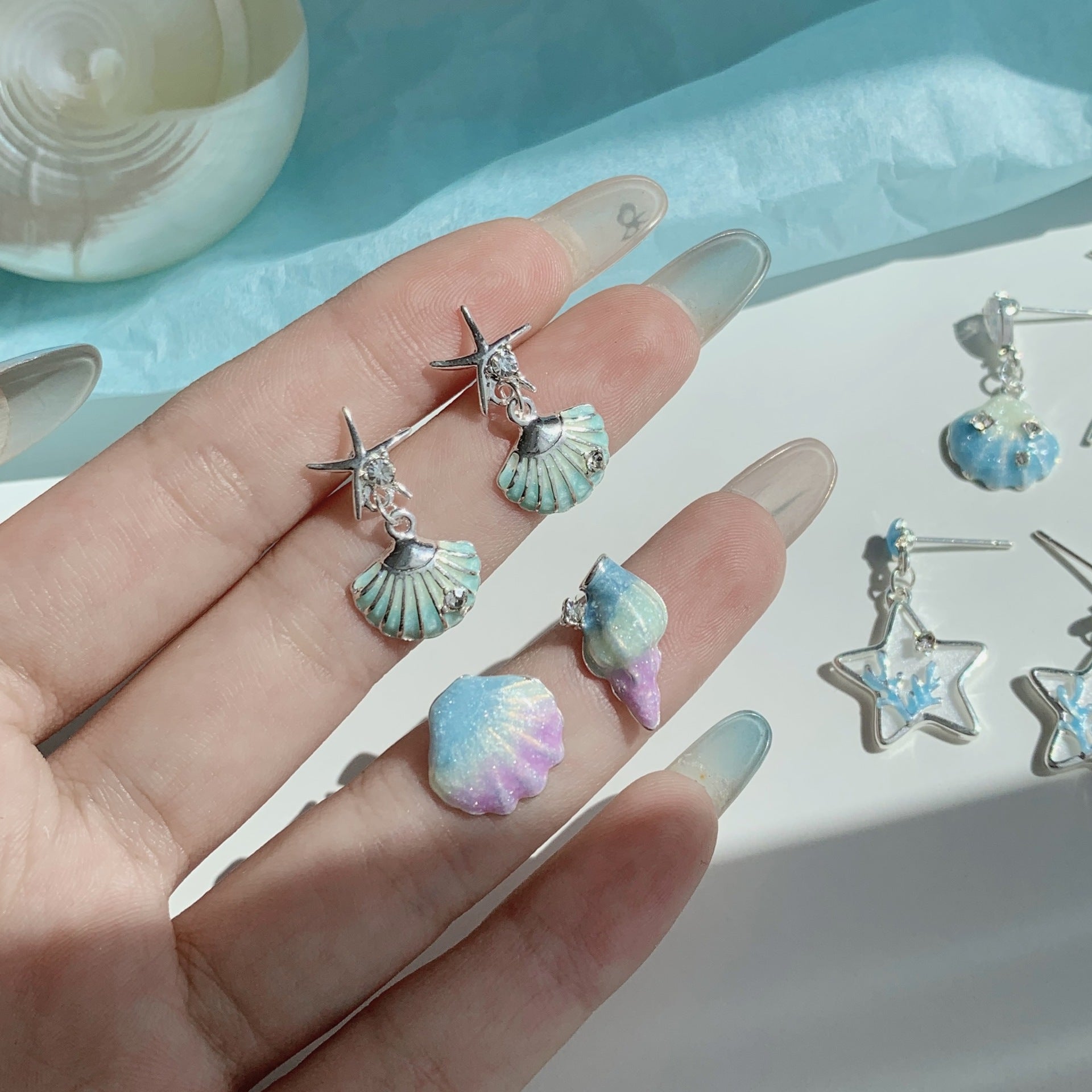 Sea Shell Stud Earrings - DippedShop Wholesale - #2403
