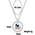 Elegant USA Flag Heart Pendant Chain Necklace 8ZA6JNC284T