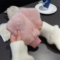 Leopard Faux Fur Fingerless Gloves - DippedShop Wholesale - #3059
