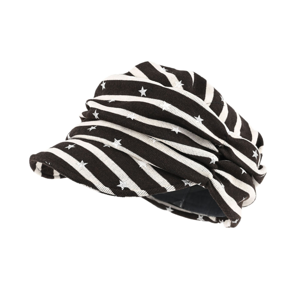 Casual Star Print Ruched Striped Baseball Cap 6W6HAT775