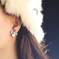 Flower Rhinestone Stud Earrings - DippedShop Wholesale - #7363