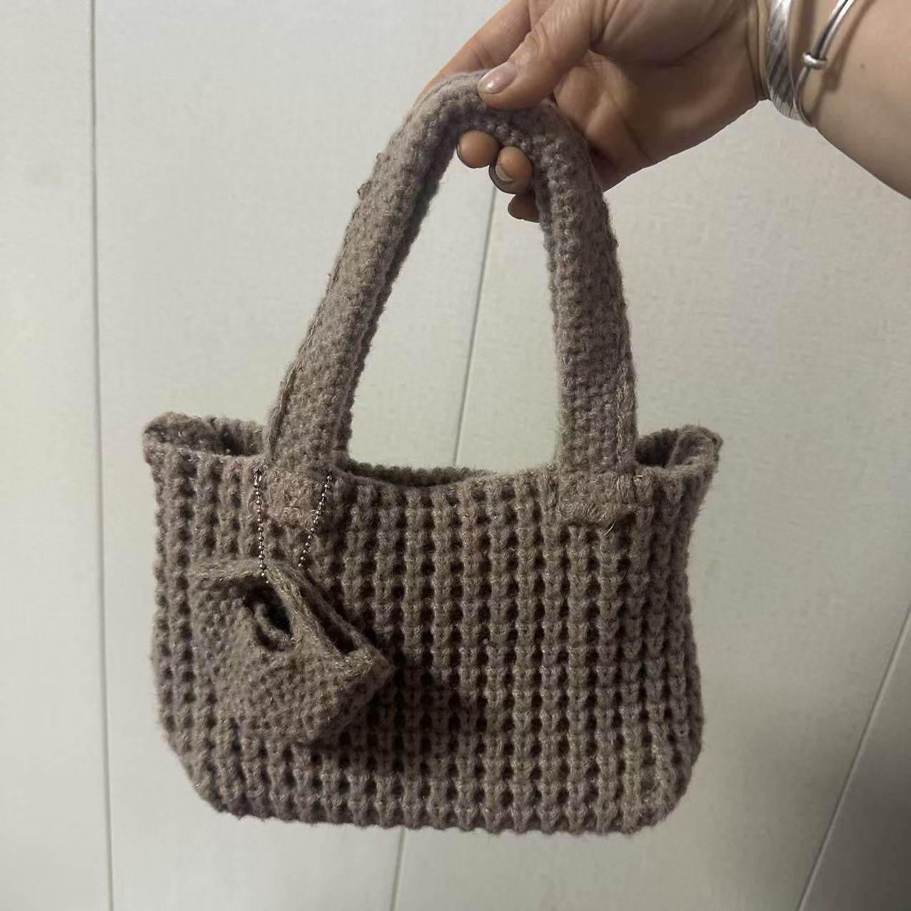 Casual Hand-Crochet Solid Color Handbag 6W10BBG1770