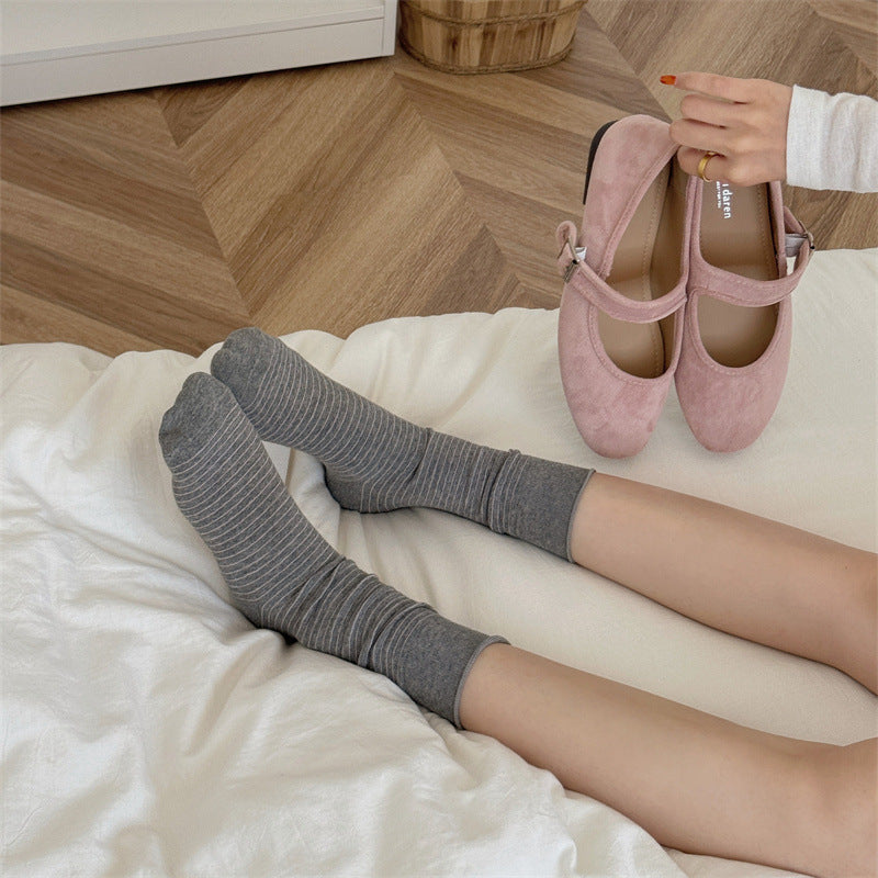 Color Block Striped Slouchy Crew Socks 6W8FSO652