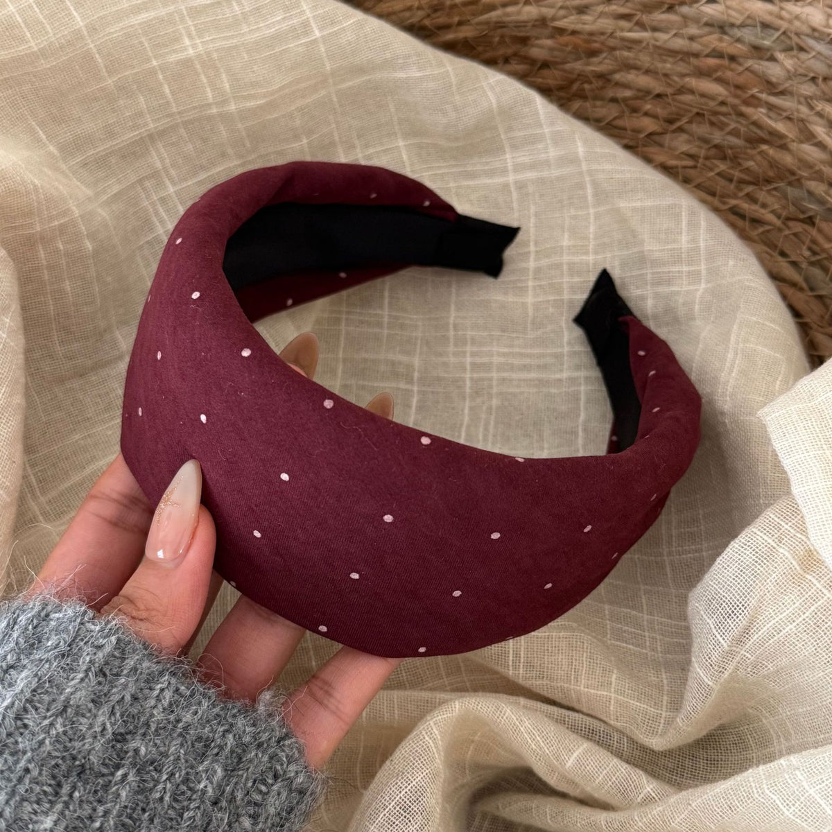 Polka Dot Wide Headband - DippedShop Wholesale - #3875