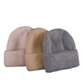 Simple Solid Warm Cuffed Ribbed Knit Beanie 6W6HAT687