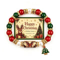 Colorful Crystal Christmas Tree Charm Beaded Bracelet 6W6JBR650