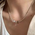 Classic Teardrop Pendant Beaded Chain Necklace 6W6JNC426
