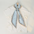 Minimalist Color Block Striped Print Silk Scarf 6W6NSI178