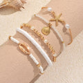 Stylish Pearl Bead Chain Shell Pendant Anklet 8ZA6JAB40L