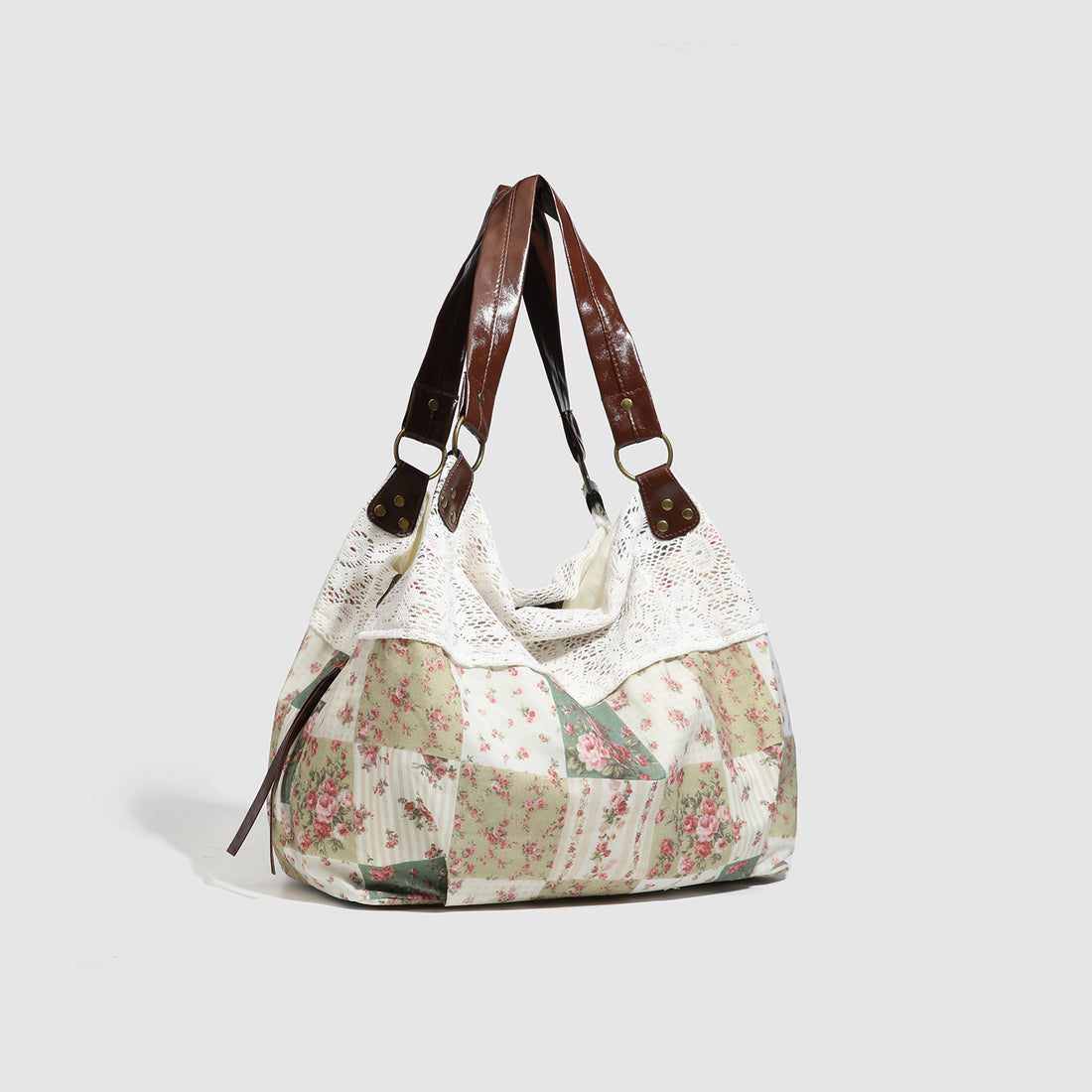 Floral Patchwork Lace Tote - DippedShop Wholesale - #0531