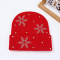 Rhinestone Snowflake Knit Beanie - DippedShop Wholesale - #2531
