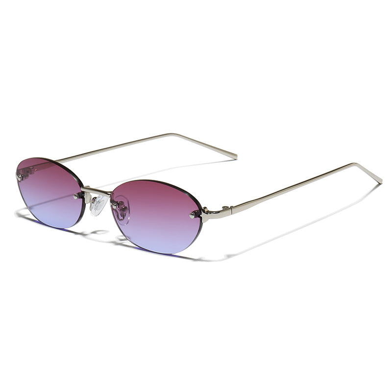 Trendy Oval Borderless Sunglasses - DippedShop Wholesale - #6339