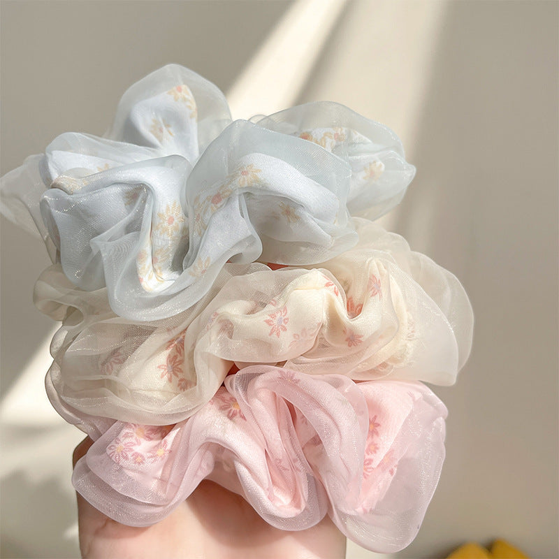 Danity Mesh Double-Layer Flower Hair Scrunchies MK2BW6W6HSR75