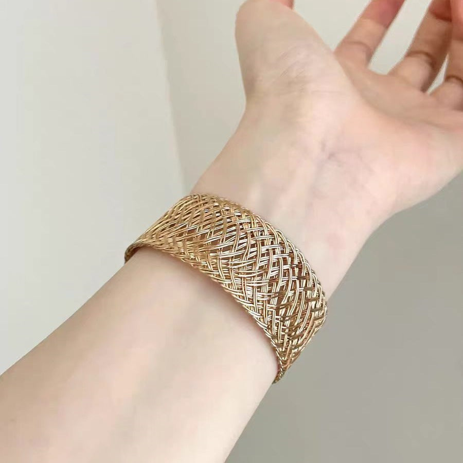 Vintage Gold Plated Hollow Wid - DippedShop Wholesale - #3923