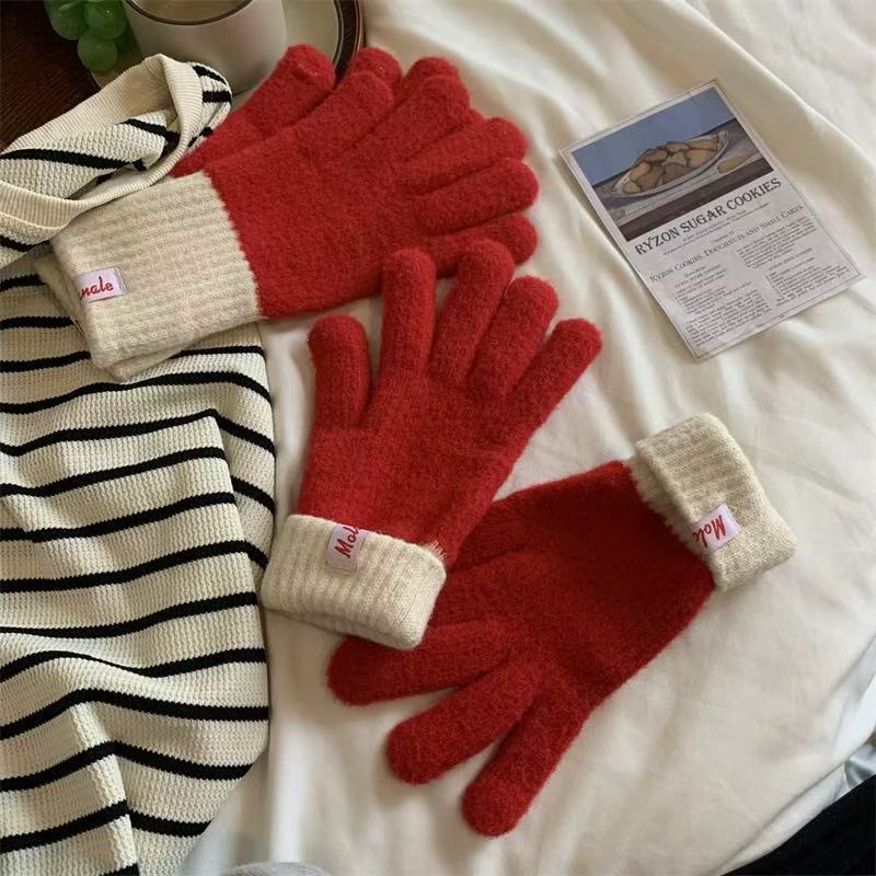 Winter Color Block Touch Screen Knit Gloves 6W6GLO58