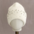 Luxury Rhinestone Angora Knit Beanie 6W6HAT696