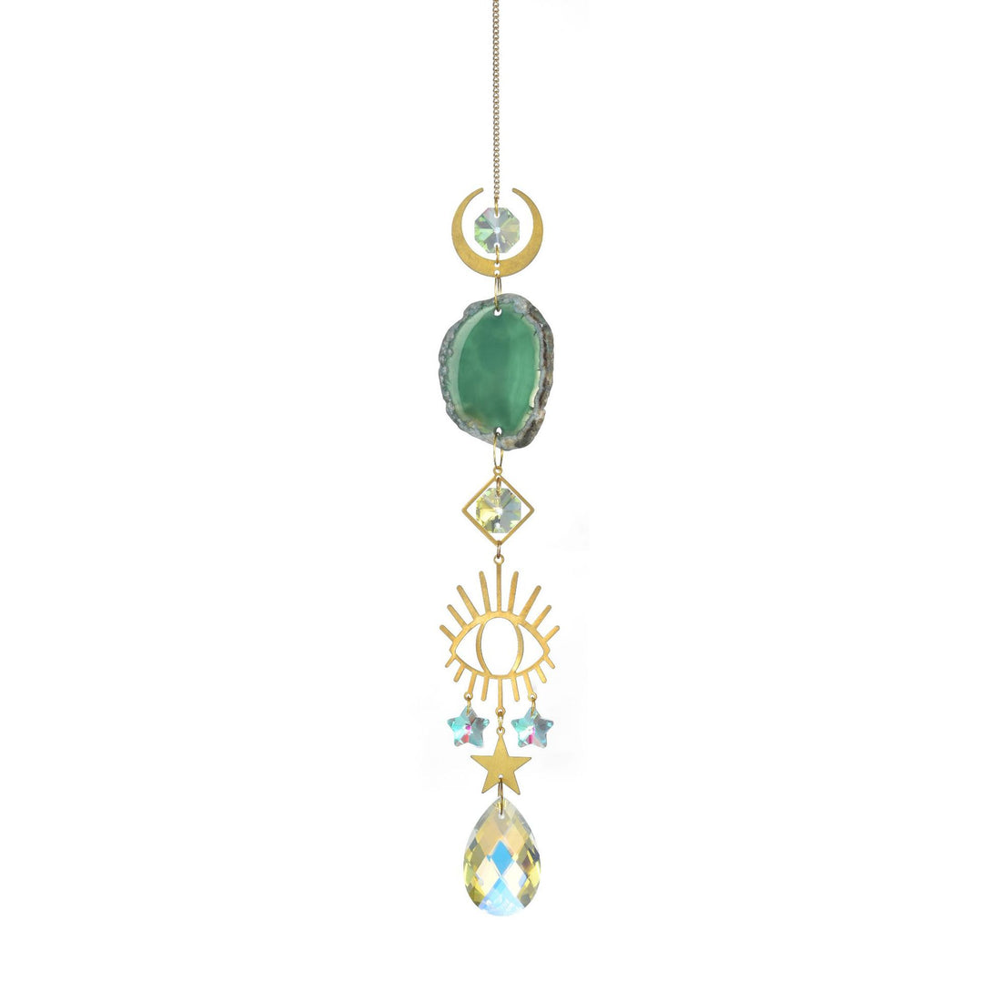 Colorful Agate Sun Moon Crystal Suncatcher DP25D687