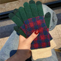 Plaid Knit Touch Screen Gloves - DippedShop Wholesale - #5331